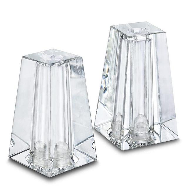 Set 2 Mini Crystal Salt & Pepper Shakers Set,Modern Art Glass Kitchenware Ornaments,Essential Dining Table Refillable Tool Creative Housewarming Gift