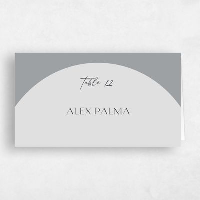 Pewter Gray, Grey Wedding Place Card - Spencer