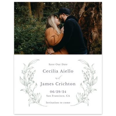Sage, Green Wedding Digital Save the Date - Merriott Photo