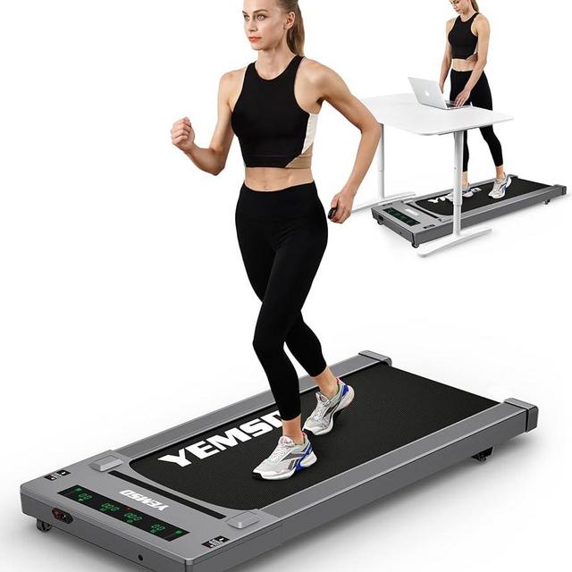 Yemsd Walking Pad Treadmill, 2.5 HP Under Desk Treadmill for Home Office Walking Treadmill with LED Display,Remote Controller,300LBS Weight Capacity