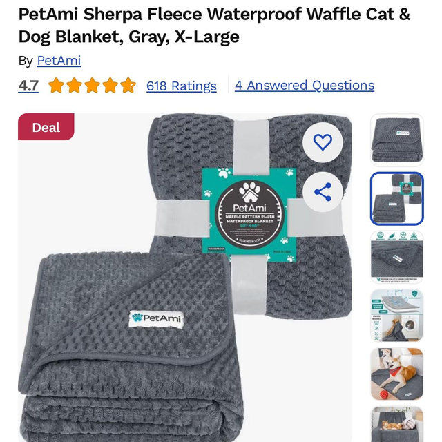 PETAMI Sherpa Fleece Waterproof Waffle Cat & Dog Blanket, Taupe/Beige, X-Large - Chewy.com