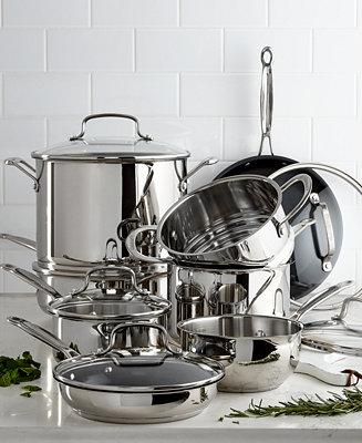 Chef's Classic 14-Pc. Stainless Steel Cookware Set, Created for Macy's
