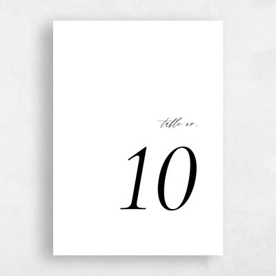 White Wedding Table Number - Seville