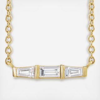 3-Stone Baguette Diamond Necklace