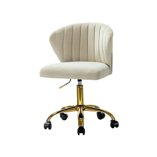 Modern Velvet Cute Armless Office Chair for Living Room Vanity Study