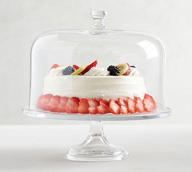 Grace Pressed Glass Cake Stand & Dome