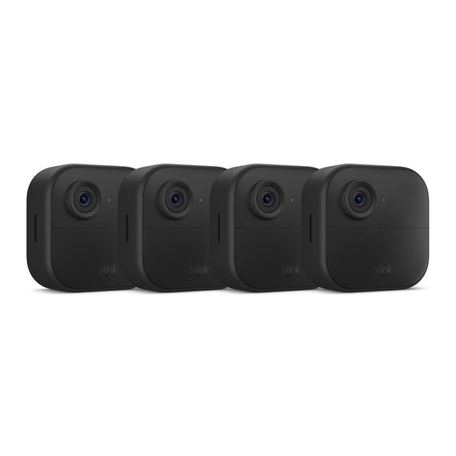 All-New Blink Outdoor 4 (4th Gen) – Wire-free smart security camera, two-year battery life, two-way audio, HD live view, enhanced motion detection, Works with Alexa – 4 camera system