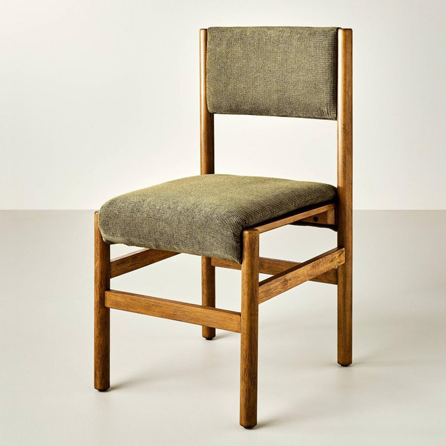 Dowel Leg Upholstered Armless Dining Chair - Olive - Hearth & Hand™ with Magnolia Furniture