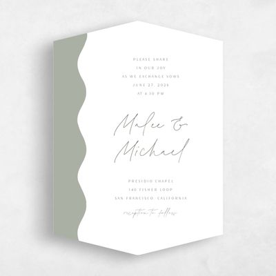 Green Diamond Wedding Invitation - Molnar Portrait