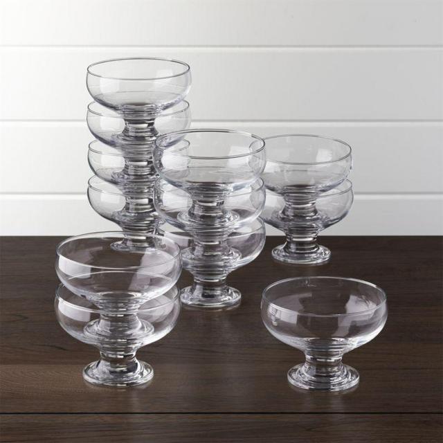 Footed 10 oz. Dessert Dishes, Set of 12