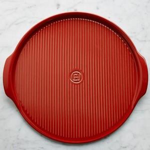Emile Henry Ribbed Pizza Stone, Red