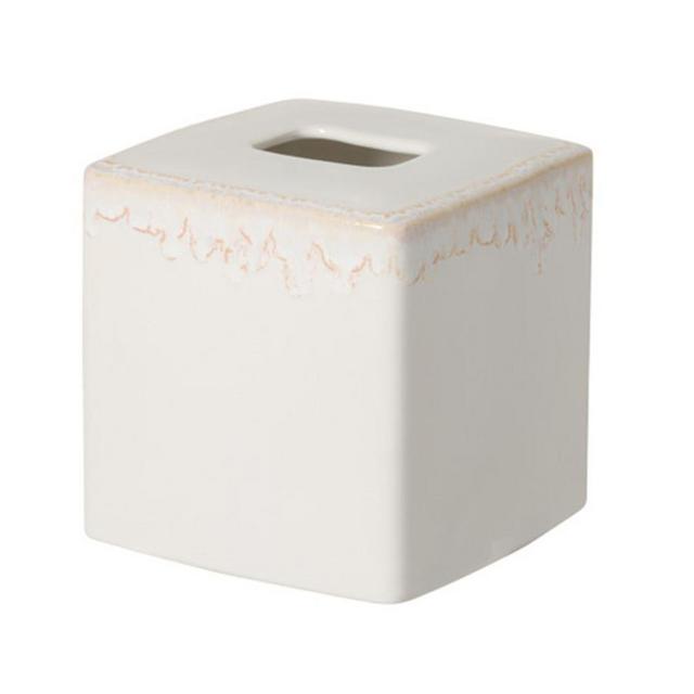 White Casafina Taormina Stoneware Boutique Tissue Box Cover