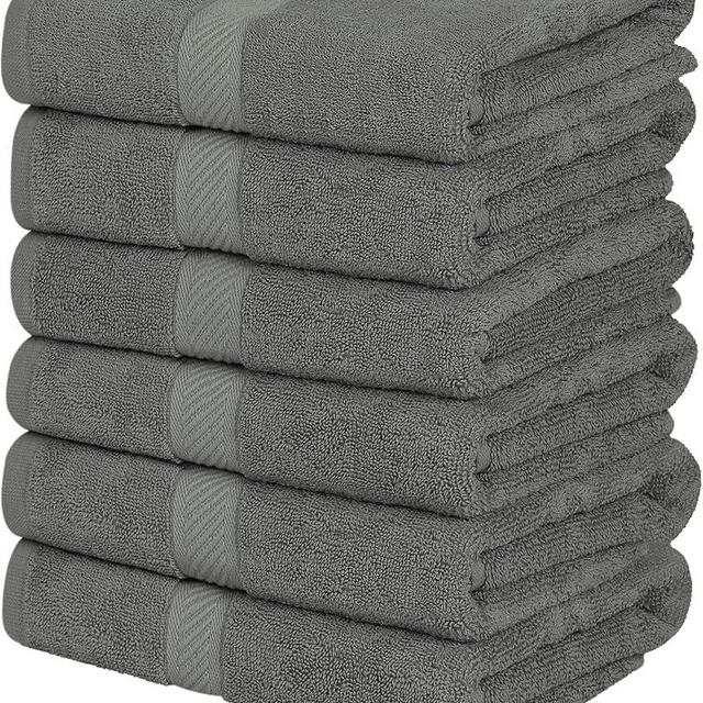 Utopia Towels 6 Pack Bath Towel Set (24 x 48 Inches), 500 GSM 100% Ring Spun Cotton Medium Lightweight and Highly Absorbent Quick Drying, Premium Towels for Hotel, Spa and Bathroom