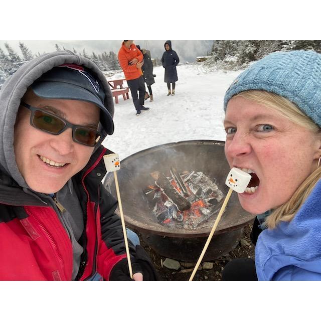 Marshmallows on top of Mt. Washington. Cog Railway.