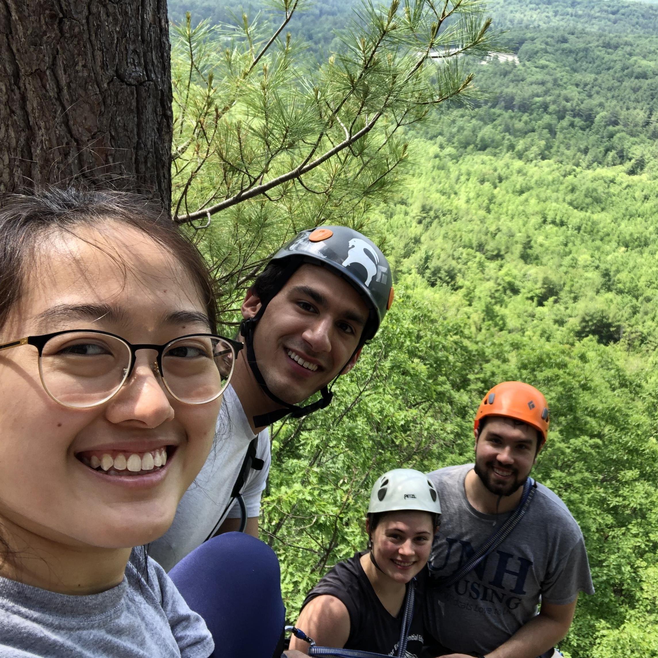 First multi-pitch climb for Crystal at Longstack Precipice in NH!