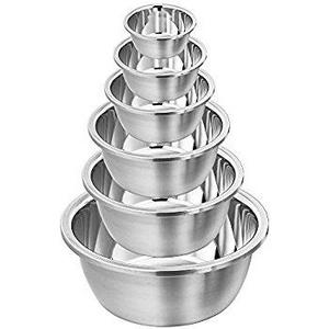 Stainless Steel Mixing Bowls by Finedine (Set of 6) Polished Mirror Finish Nesting Bowls