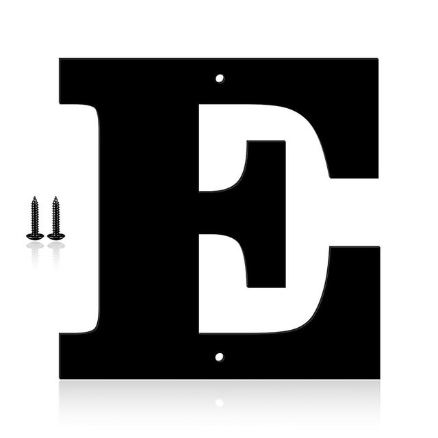 16 Inch Metal House Numbers, House Address Letters and Numbers for Outside Signs, Metal Letters Door Numbers Signage Street Address Plaque for Garden Door Mailbox Decor (Letter E)