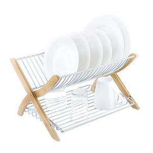 Umbra® Stack Dish Rack in Bamboo/Nickel