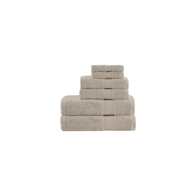 Gracie Mills Emeric 6-Piece Organic Cotton Towel Set - Bath Towel - Tan