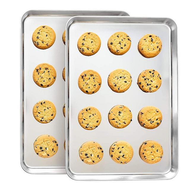 Cookie Sheets Stainless Steel Baking Sheets Set Pans For Cooking Large Big Half Sheet Dishwasher Safe Non Toxic Professional No Rust // Willow & Eva