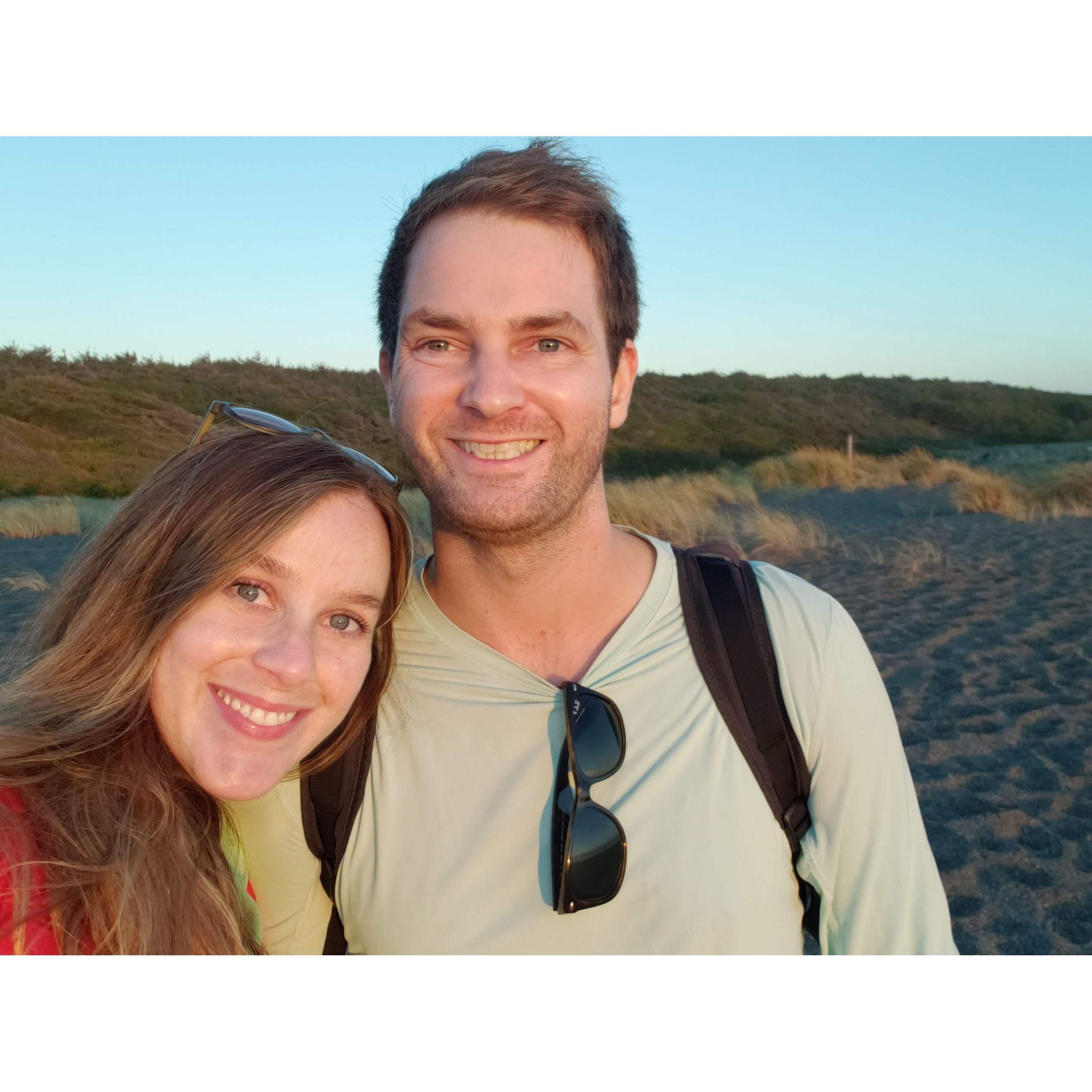 Watching the sunset where our favorite lake kisses the open ocean