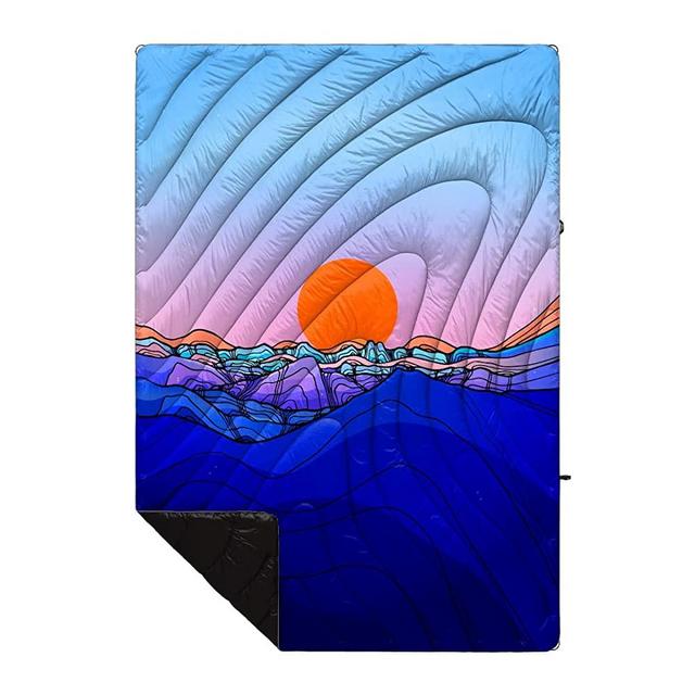 Rumpl The Original Puffy | Printed Outdoor Camping Blanket for Traveling, Picnics, Beach Trips, Concerts | Skyline Divide, 1-Person