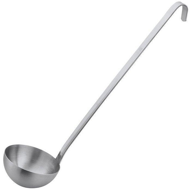 Vollum 1-Piece Ladle Heavy Duty Thick Stainless Steel - 16 Ounce (5" Bowl Diameter, 16" Handle Length)