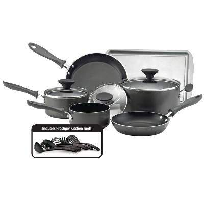 Farberware 3pc Nonstick Aluminum Reliance Skillet and Griddle Cookware Set  Black