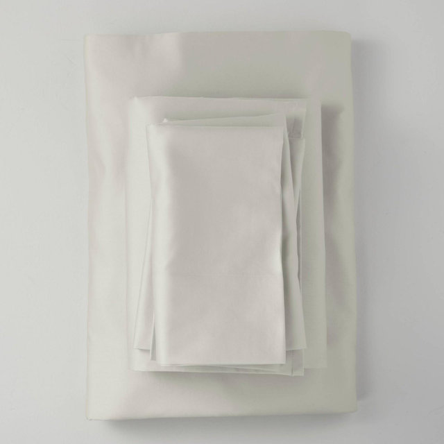 California King 500 Thread Count Washed Supima Sateen Solid Sheet Set Natural - Casaluna™