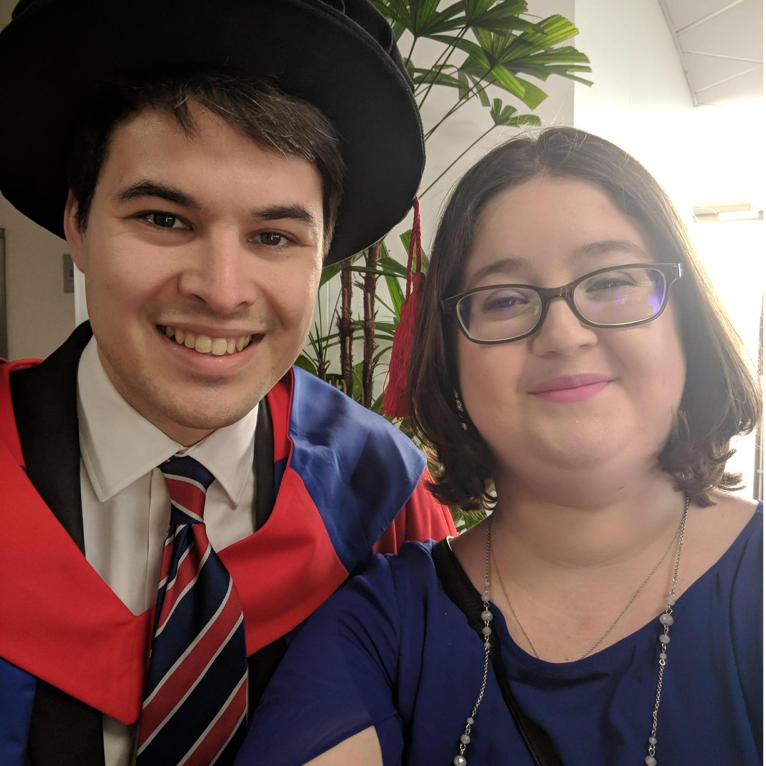 Photo from David's PhD graduation in January of 2018.