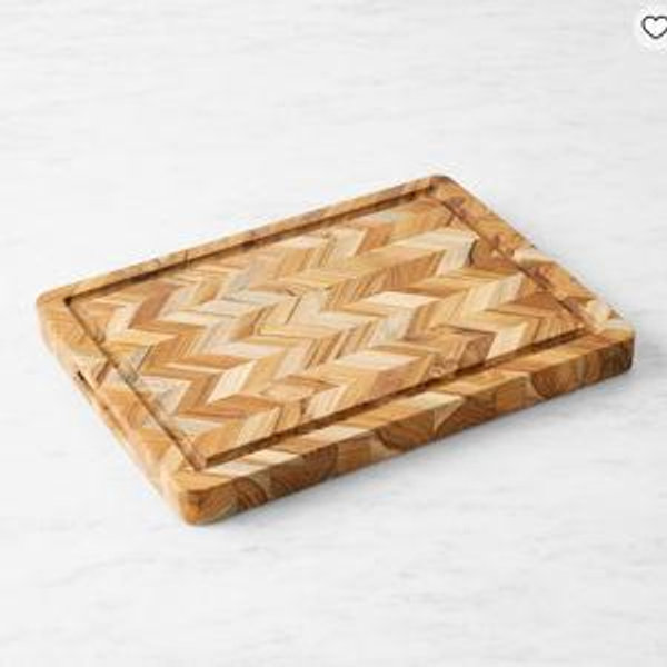Williams Sonoma Herringbone Cutting and Carving Board, Teak