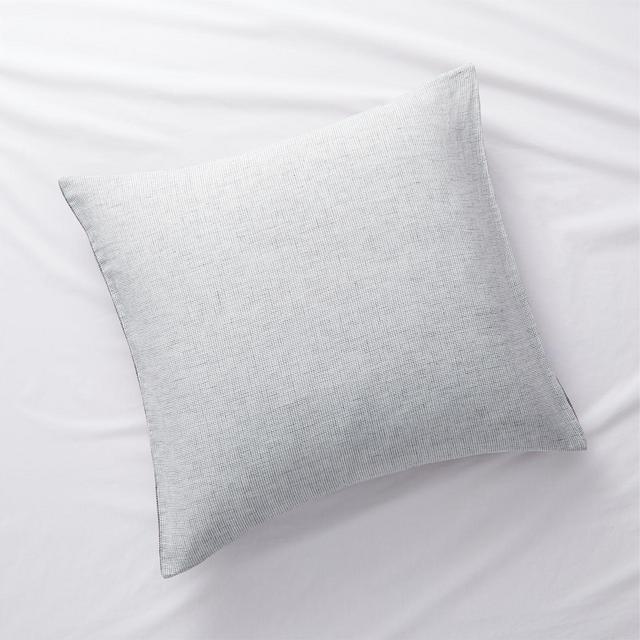 Reversible Grid/Striped Natural Hemp Fiber Euro Sham