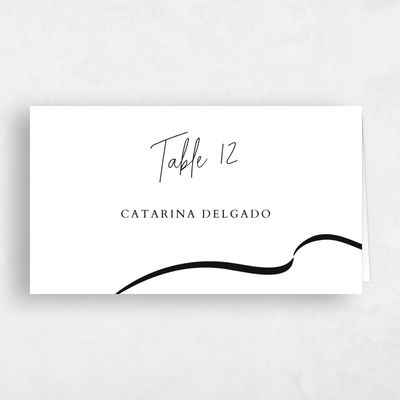 White Wedding Place Card - Cosette