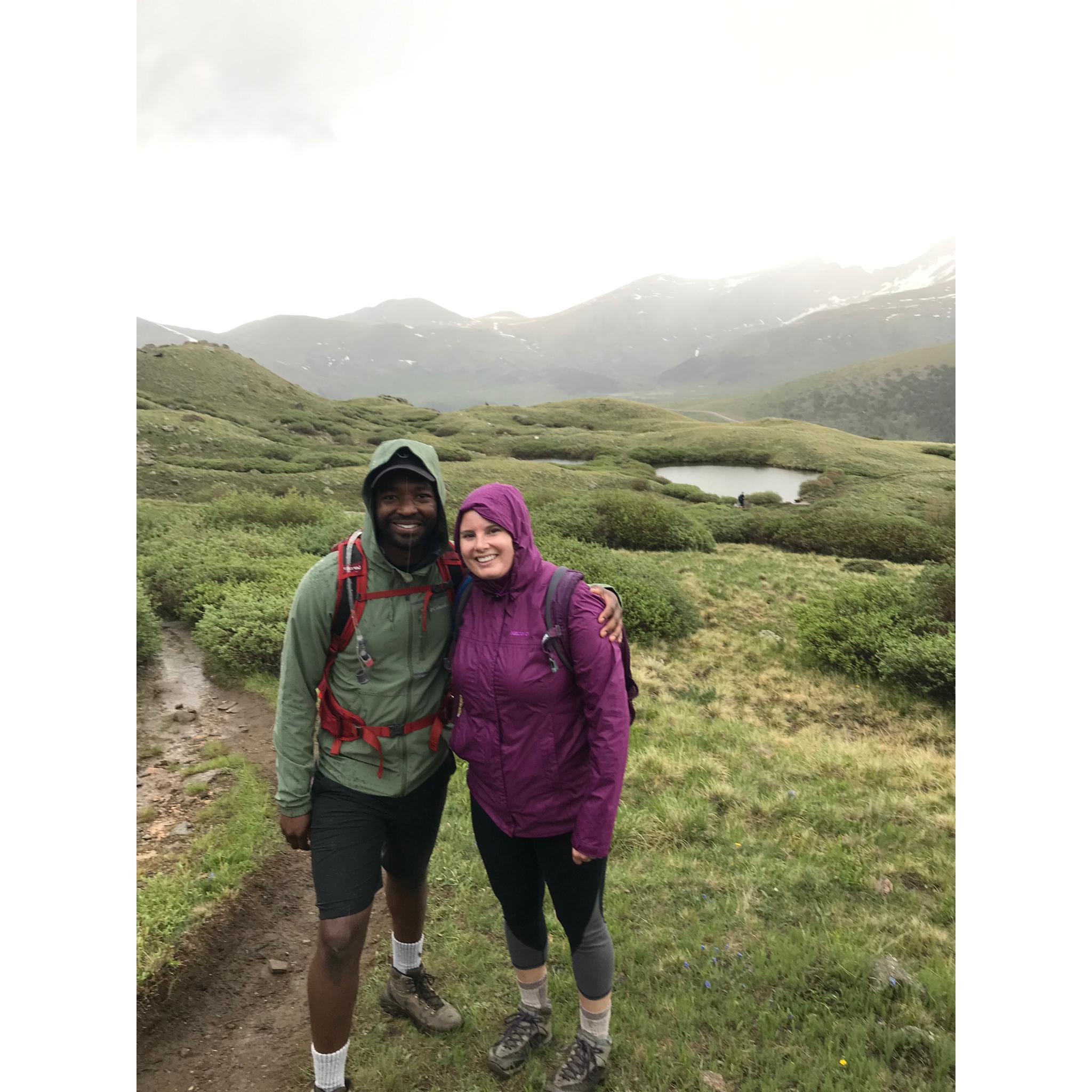 Stopped for a quick picture in a downpour!