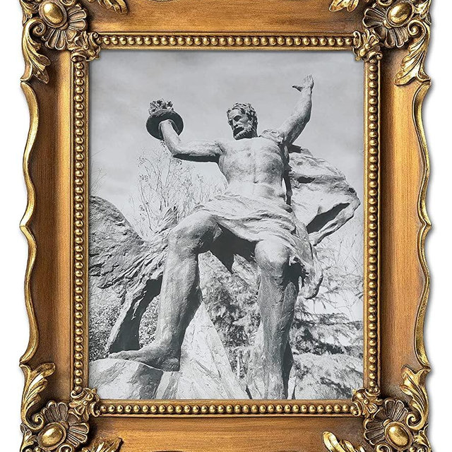Weresin 8x10 Picture Frames Vintage Photo Frame Gold with Glass Front Antique Picture Frame for Tabletop Wall Hanging (Bronze, 8x10)