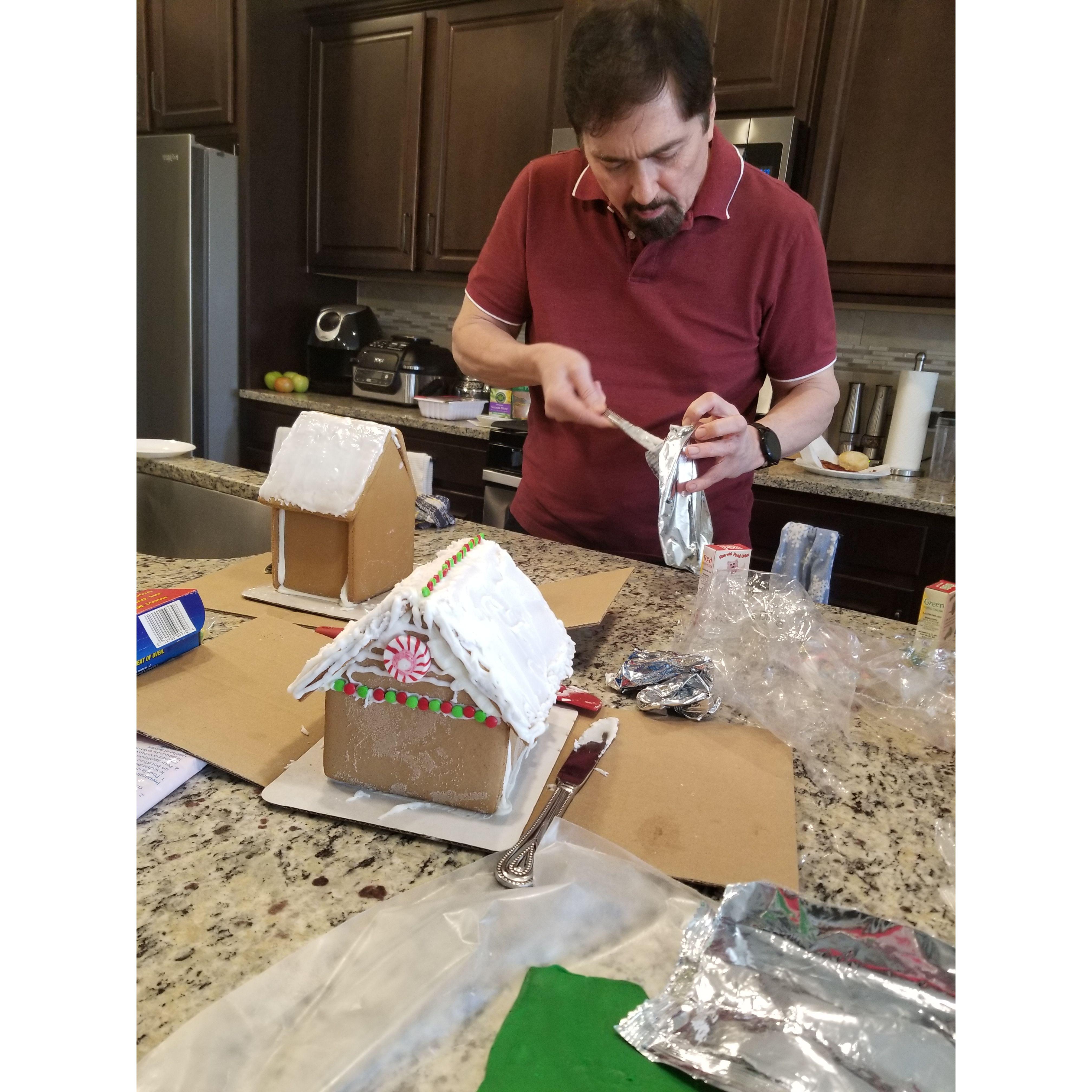 Making gingerbread houses....