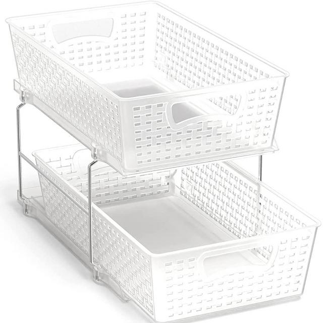 Simple Houseware 2 Tier Weaved Basket Drawer, Clear