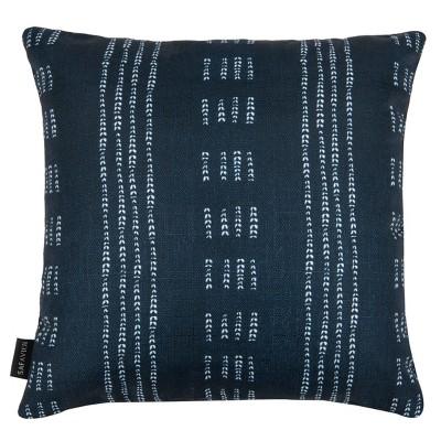 Madelyn Square Throw Pillow Dark Blue/White - Safavieh