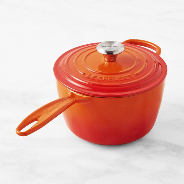 Le Creuset Signature Enameled Cast Iron Saucepan, 2 1/4-Qt., Flame