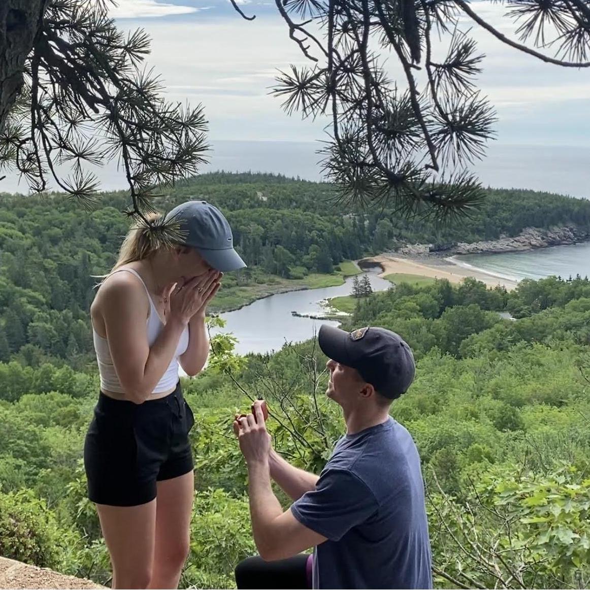 We said yes to a lifetime together and another 12 miles of hiking after this picturesque surprise. Acadia National park, Beehive Trail.