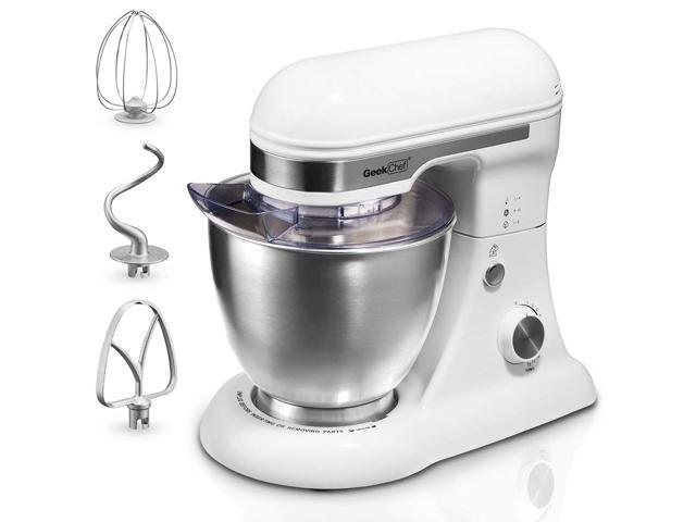 Geek Chef GSM45W Stainless Steel 4.8 Qt Bowl 12 Speed Baking Food Stand Mixer