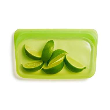 Stasher 100% Silicone Reusable Food Bag, Snack Storage Size, 4.5-inch (9.9-ounce), Lime