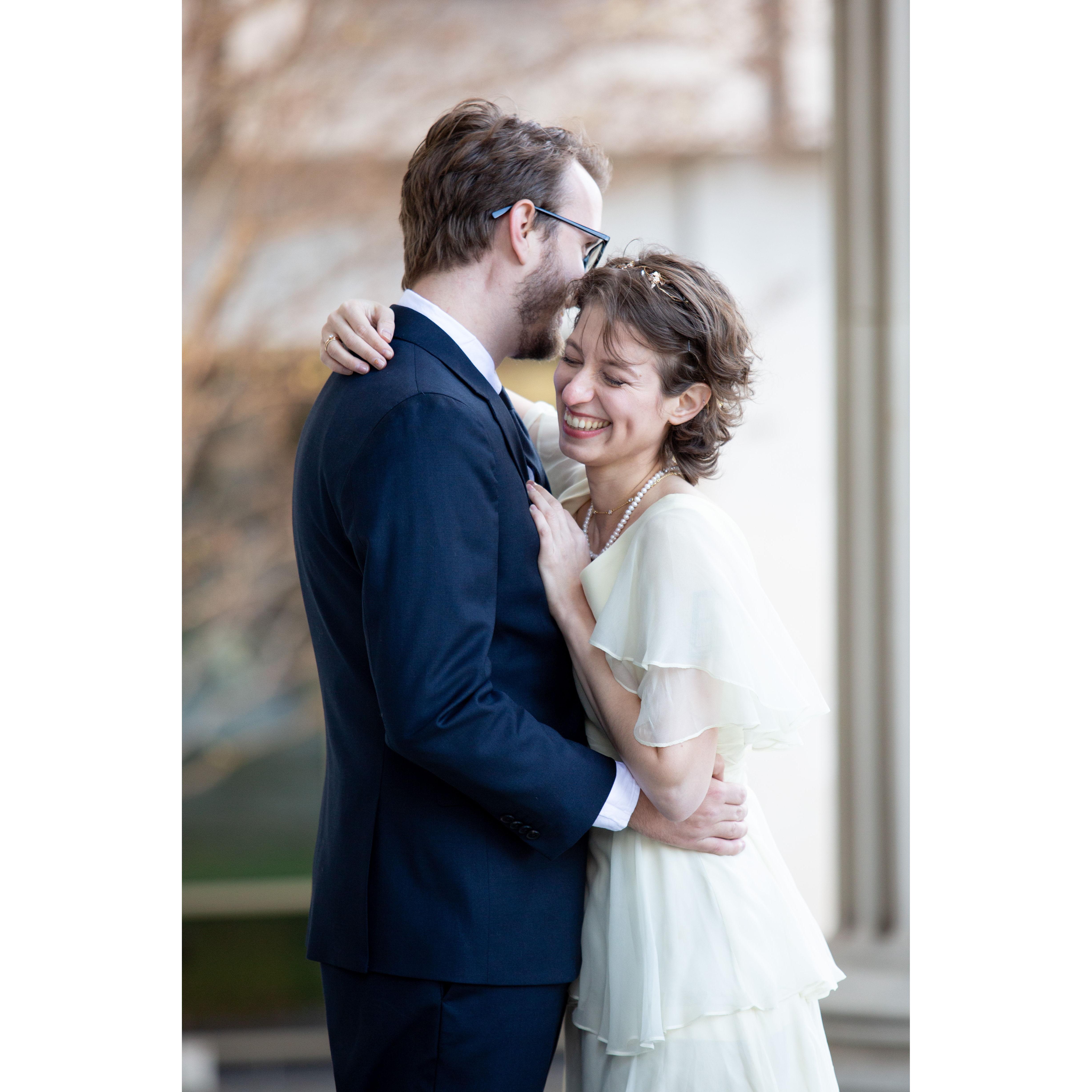 The photographer told Kevin to whisper something in Marina's ear. 10 points goes to anyone who can guess what he said.