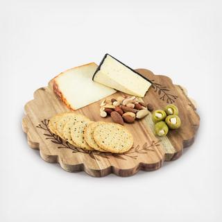 Garden Party Floral Etched Cheese Platter