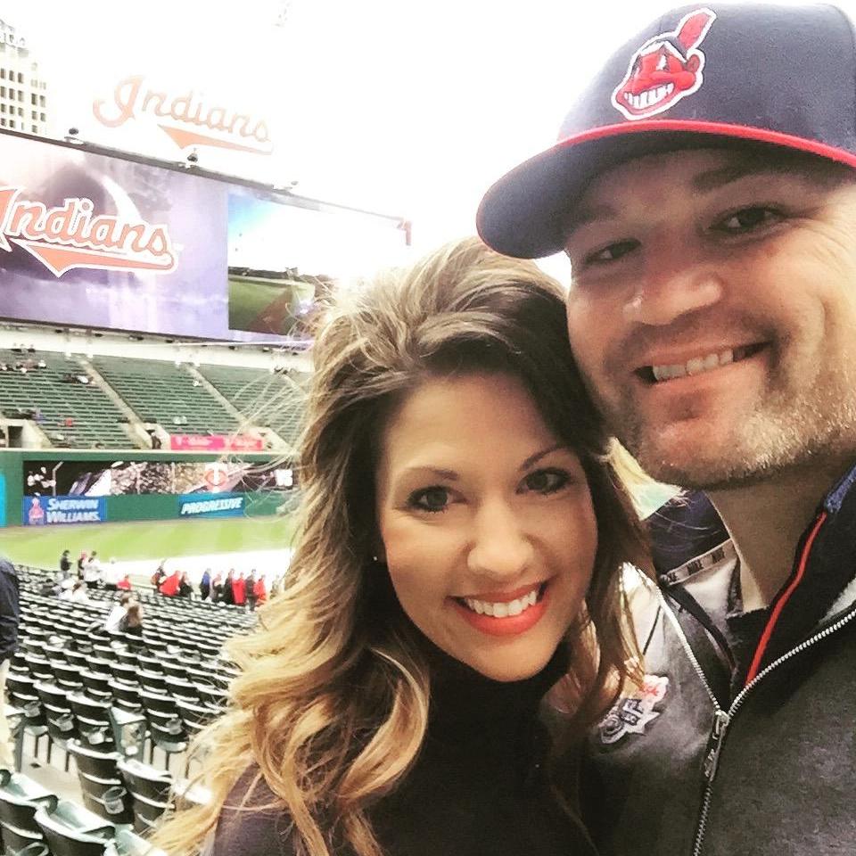 Indians game! Vince's first Indians game.