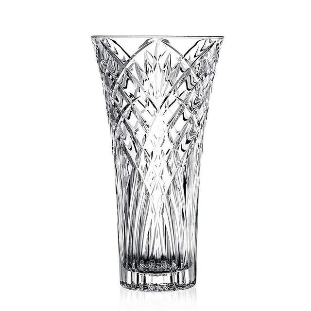 JASVIC Vase, 12”, Fashion Vases Lead-Free Crystal Glass Vase, Flower Inserted European Transparent Vases for Decor, Living Room；Dining Table Decoration