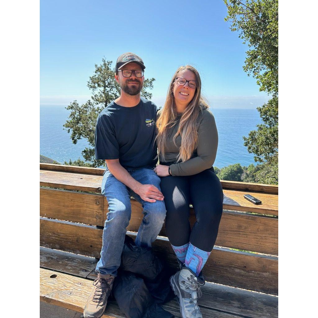 Getting the scenic shot at Nepenthe in Big Sur.