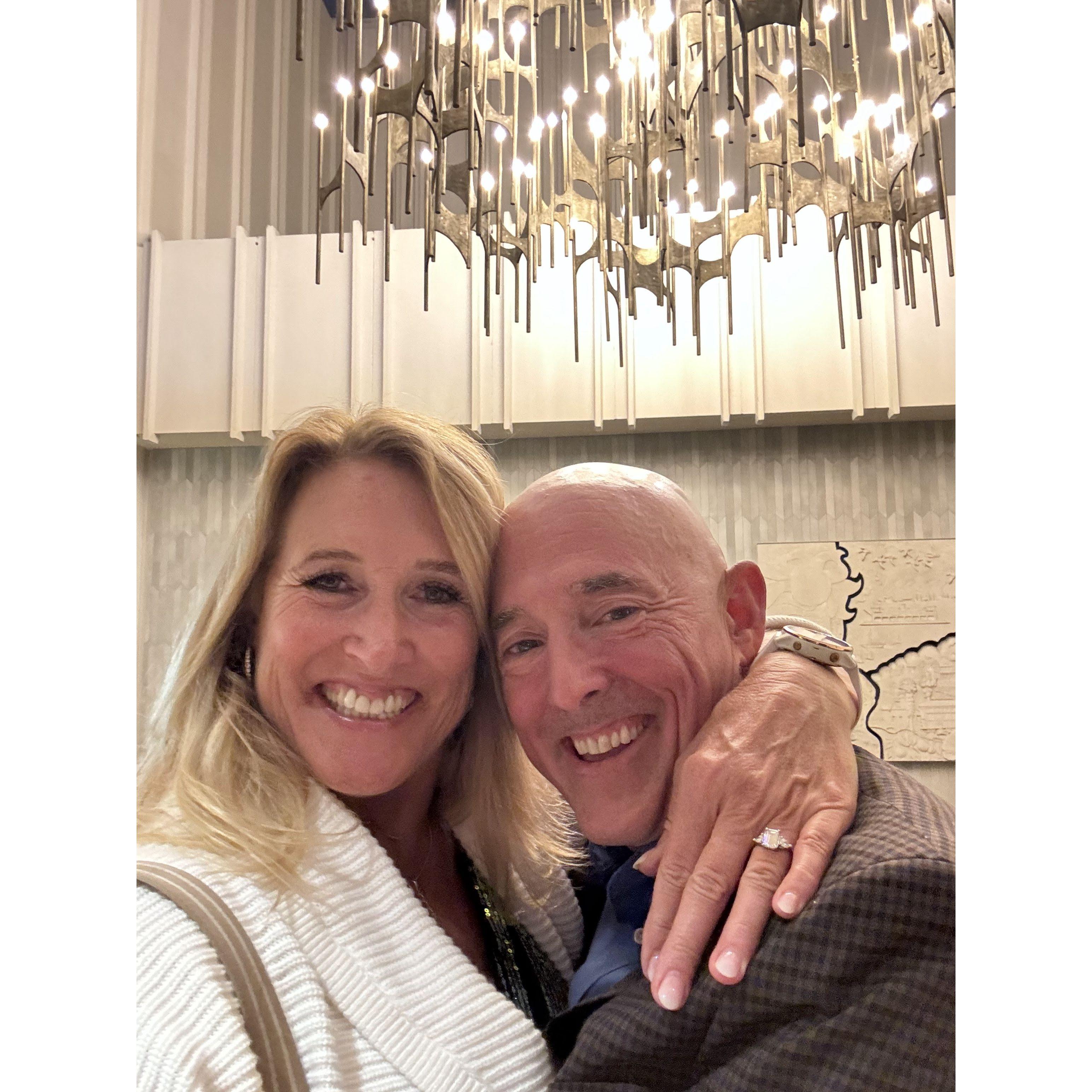 The night we got engaged at Mr. A's Downtown