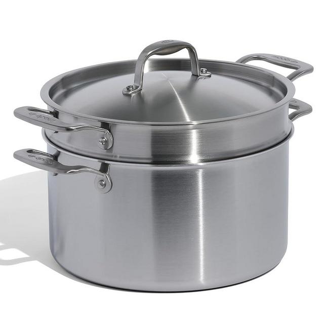 Made In Cookware - 8 Quart Stainless Steel Stock Pot With Lid and Pasta Insert - 5 Ply Stainless Clad - Professional Cookware - Crafted in Italy - Induction Compatible