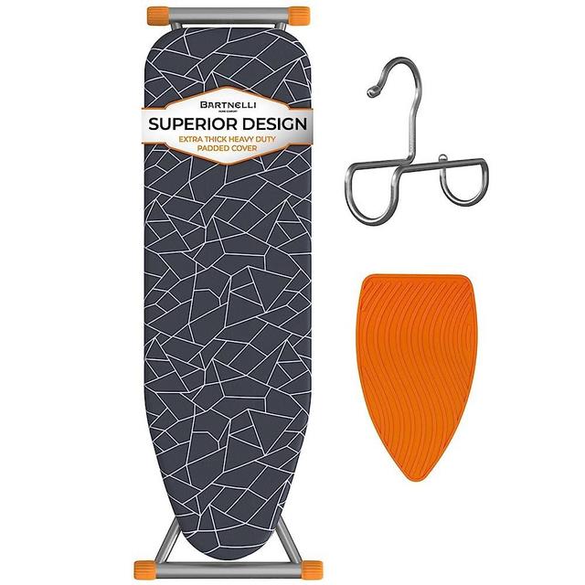 Bartnelli Ironing Board | Space Saving Iron Board 13x43" Surface Reinforced Steel Frame for Supreme Stability, 4-Layer Padding, User-Friendly Fold & Lock System for Effortless, Wrinkle-Free Clothes